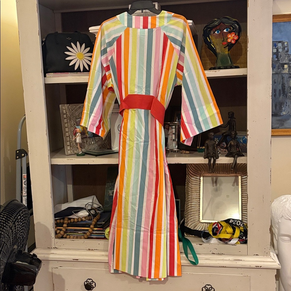Lake Pajamas x Atlantic Pacific Bell Robe in Rainbow Stripe SZ Small new - Picture 4 of 5